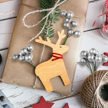 WILLBOND 200 Pieces Artificial Holly Berries for Christmas Tree Decor Fake Berry Stems Picks Set Winter Home Decor Crafts DIY Wreath Garland Christmas Decoration(Silver)