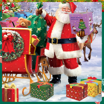 Automatic Christmas Tree Watering System - Automatic Christmas Tree Waterer Looks Like a Present Box - Santa’s Tree Helper Keeps Your Live Tree Healthy and Green Christmas Decorations (G-Y-R-3Box)