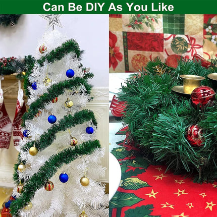 TURNMEON 3 Pack Total 49.2 Ft Christmas Greenery Garlands Decorations, Artificial Soft Green Pine Garland Holiday Xmas Decoration for Outdoor Indoor Home Stairs Banister Mantle Party (Each 16.4 Ft)