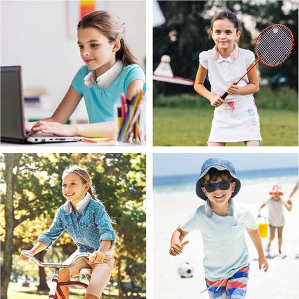 Cute Neck Fan For Kids, Teens, Women, Adorable Portable Fans 3000Mah Battery UsbC Rechargeable,Ultra Quiet Personal Cooling Fan