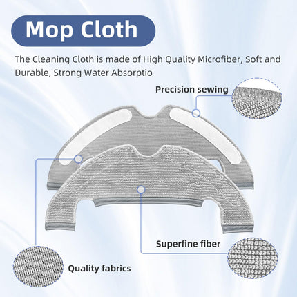 Accessories Compatible For Dreame D10 Plus Rls3D Spare Parts, 1 Main Brush 4 Side Brushes 4 Hepa Filters 4 Mop Pads 2 Dust Bags Parts