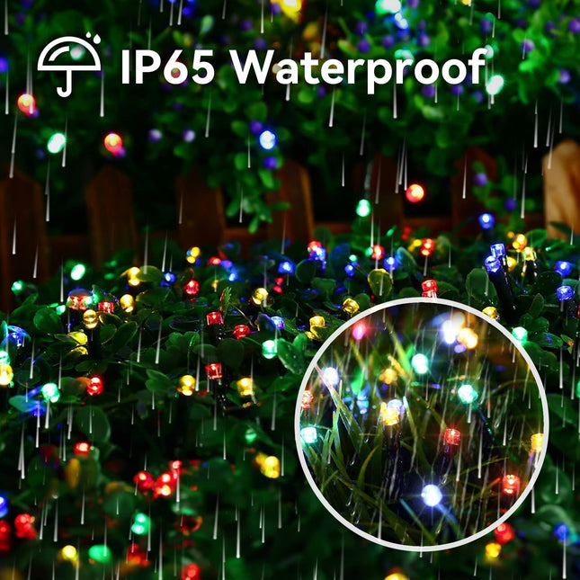 Solar String Lights Outdoor Waterproof Fairy Lights 39ft 100L 8 Modes Solar Powered Garden Light for Christmas Halloween, Wedding, Party, Patio,Tree Deco (Multicolor