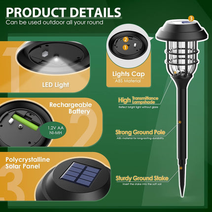 Solpex Solar Lights For Outside, Solar Outdoor Lights 8 Pack, Up To 10 Hrs Auto On/Off Garden Lights Waterproof, Solar Powered