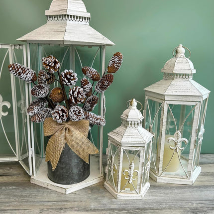 Winlyn 8 Pcs Snowy Natural Pinecone Picks Sprays Christmas Picks Spruce Pine Cones Branches Ornaments 14" Tall for Christmas Tree Rustic Floral Arrangements Wreath Holiday Centerpiece Winter Décor