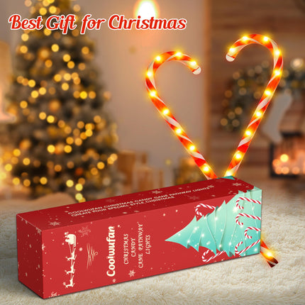 COOLWUFAN 40" Candy Cane Lights for Outdoor Christmas Decorations, Set of 12 Pack Extra-Large Candy Cane Pathway Lights, Lighted Candy Canes with Stakes and 168 Bright LED for Xmas Outside Decor
