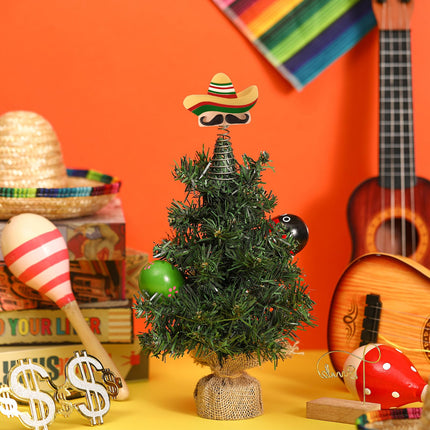 Queekay Mexican Fiesta Hat Miniature Tree Topper Cinco De Mayo Ornaments Sombrero Hat Straw Tree Topper 4 Inches Mini Tree Decorations Mexican Party Favors Supplies