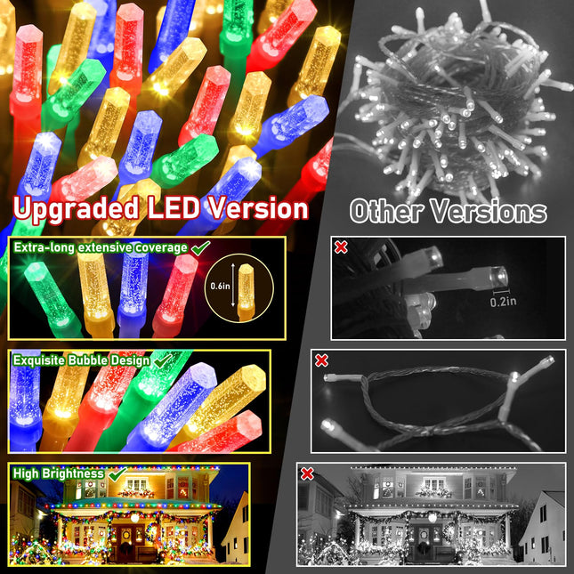 XURISEN d 403FT 1000 LED Christmas Lights Outdoor, Super Long String Lights 8 Modes & Memory Timer Plug in Fairy Lights for Home Xmas Tree Party Wedding Decor -Multicolor