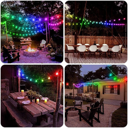 ELlight Outdoor String Lights 39ft 100LED, Dream Color Christmas Lights with APP, Waterproof Color Changing LED String Lights for Wedding Party