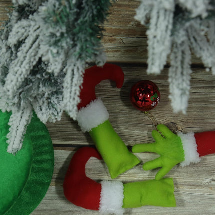 Small Christmas Tree - Mini Christmas Tree with Grinch Ornaments, Flocked Tabletop Christmas Tree, Grinch Christmas Decorations, Grinch Tree, 2 Ft Christmas Tree