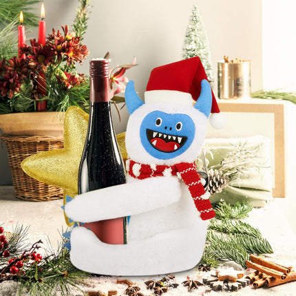 Christmas Tree Topper Festive Bigfoot Snowman with Glitter Star 3D Festive Wreath Attachment for 7-12ft Trees Perfect Christmas Decor and for Winter Holidays