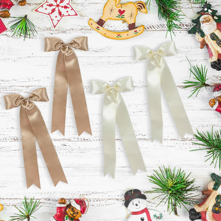 24 Pcs Christmas Tree Bows Decorations, Satin Ribbon Bows Christmas Wreath Bows Christmas Tree Topper Bows Christmas Tree Ornaments for Christmas Tree Garland Home Wreath Staircase Fireplace Decor