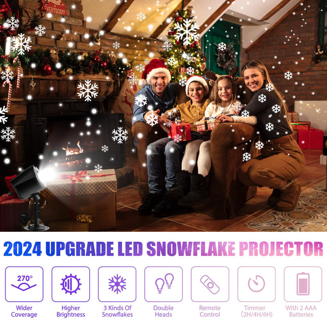 Snowflake Projector Lights Outdoor with Remote Control, Christmas Snowflake Projector Lights, IP65 Waterproof Snowfall Landscape Light Christmas Projector for Holiday,Garden