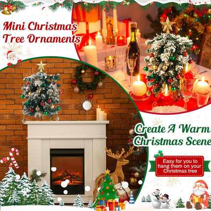 Mini Christmas Tree Topper with 30 Pcs Mini Christmas Ball Ornament Set 4 Inch Mini Tree Topper Small Star Tree Topper Mini Christmas Ornament Ball for Small Christmas Tree Table Centerpiece