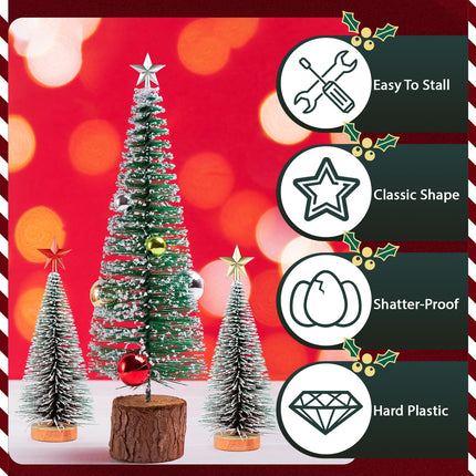 3 Pcs Small Christmas Tree Topper Mini Star Tree Topper Christmas Star Treetop Red Gold Silver for Small Christmas Ornaments Decorative Tree Star for Holiday Xmas Home Decor (Smooth,1.77 Inch)