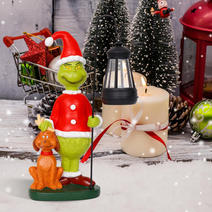 Christmas Decoration Solar Garden Statue Figurine with Light Décor for Outdoor Indoor Home Patio Porch(Style 2)