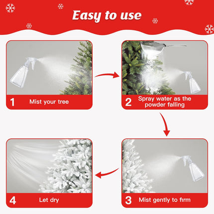 Snow Flocking Powder, 2 lbs Self-Adhesive Snow Flock for Christmas Decorations, Christmas Tree Decor Snow, Fake White Snow Flock for Winter Xmas Artificial Tree Wreath Garland Crafts Home Display