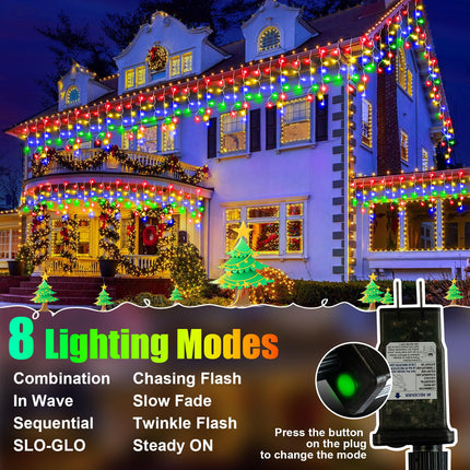 98FT 900LED F8 d Christmas Lights Outdoor Decorations 8 Modes & Memory Timer Christmas Lights with Plug in Waterproof Fairy String Lights for Xmas Wedding Party Holiday Decor Home Roof