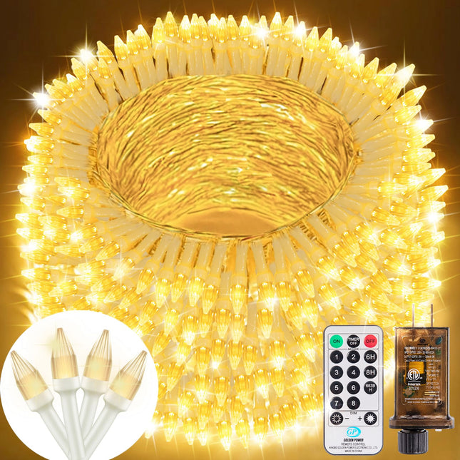 Solhice 300ft Christmas Lights Outdoor with Remote, 800 LED Waterproof String Lights Plug in, Clear Wire Twinkle Fairy Lights for Outside Indoor Bedroom Backyard Garden Christmas Decor