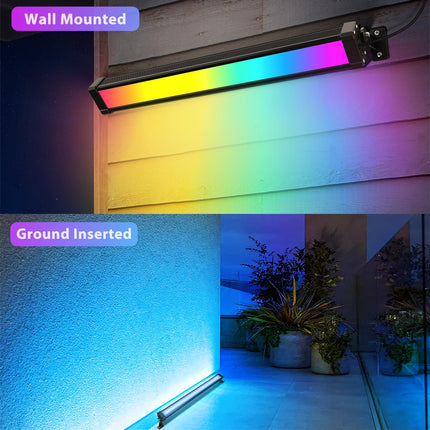 MEIKEE Wash Light DJ Light Bar, 42W RGBCW Smart APP Waterproof LED Stage Lights Bar with Remote, Dimmable Wall Washer Light for Christmas Halloween Birthday Party 4 Pack