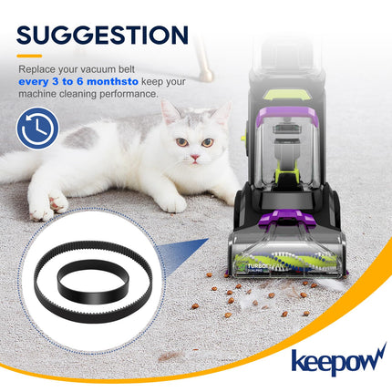 Keepow Belts Set For Bissell 3071 Powerforce Powerbrush Pet Xl And Turboclean Dualpro Pet 3072, 3067, 30673, 3109 Carpet Cleaner, Parts 1626502 & 1626486 2+2 Pack