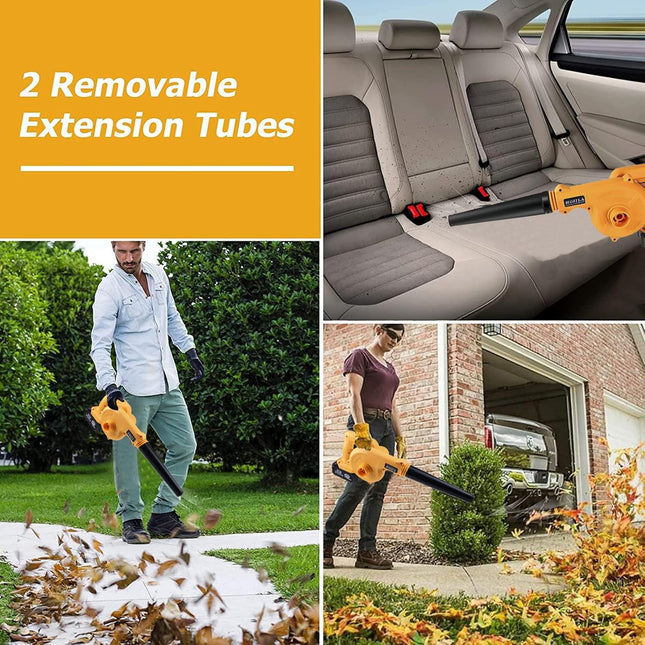 HOJILA Cordless Leaf Blower, 2 in 1 Electric Air Blower Vacuum Cleannig Blower Blowing & Suction Leaf Dust Collector, Battery Powered Blower Sweeper for Lawn Care Yard Cleaning