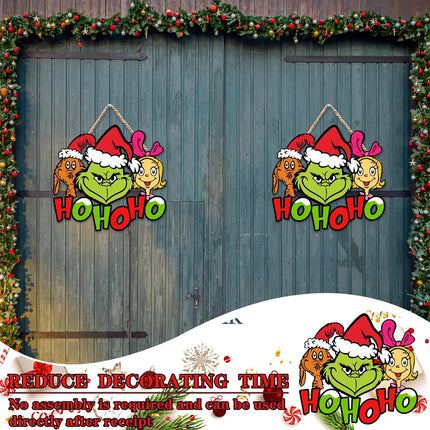 Christmas Wooden Sign Hanging Christmas Hanging Sign Wooden Merry Christmas Cartoon Dog Wooden Ornaments for Holiday Xmas Year Door Wall Home Winter Festival