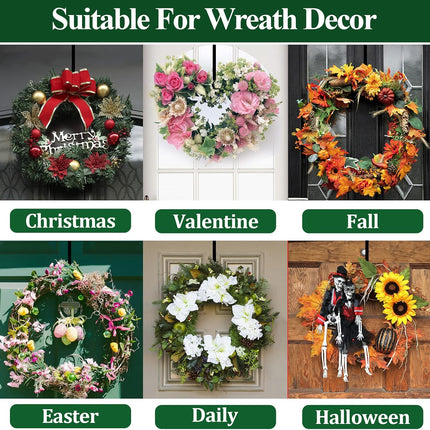 Wreath Hanger for Front Door, Adjustable Wreath Hanger from 15 to 25 Inches Wreath Hanger, 20 lbs Larger Door Wreath Hanger Christmas Fall Wreaths Decorations Hook (Black)