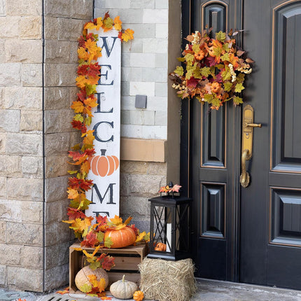 MIZII Fall Decor 3 Strands Artificial Maples Leaf Garland 6FT Autumn Maple Leaves Vines Fall Garland for Thanksgiving Halloween Home Porch Mantle Fireplace Farmhouse Harvest Decorations (Maple)