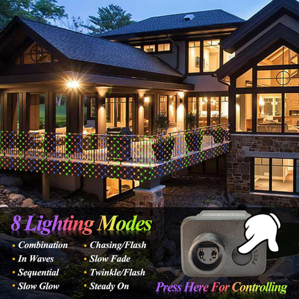 LitHome 300 LED Outdoor Christmas Net Lights,14.8ft x 5ft Connectable Mesh Fairy String Lights with 8 Modes,Waterproof Plug in Mesh Lights for Bushes, Garden, Backyard, Holiday, Christmas(Multicolor)