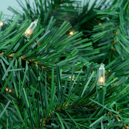 YULETIME 24 ft Christmas Garland with 50 Count Mini Lights, Lighted Artificial Garland with UL Listed Plug-in String Lights (Clear)