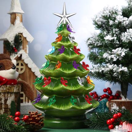 203 Pieces Ceramic Tree Light Medium Bird Bulb Light Ornaments Replacement Plastic Light Ceramic Tree Star Xmas Light Ornaments Ceramic Tree Accessories, Star and Bird Design