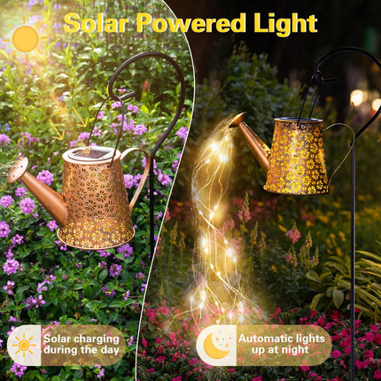 Solar Watering Can Lights,Solar Lights Outdoor Garden Decor,Large Hanging IP65 Waterproof Solar Lantern Landscape Lights Outside Decor for Garden Yard Pathway Christmas s for Mom Birthday