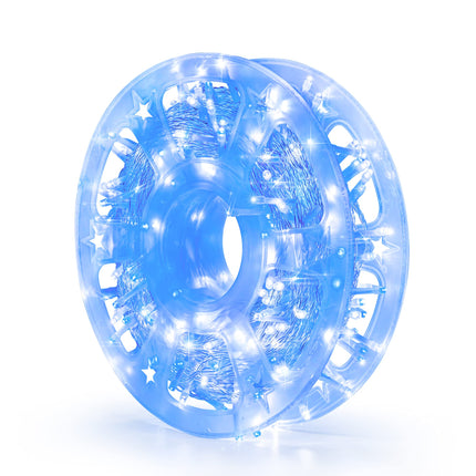 Fiee 500 LED Christmas Fairy String Lights, 8 Lighting Modes, 175ft Plug in String Waterproof Mini Lights for Outdoor Indoor Holiday Christmas Wedding Party Bedroom Decorations, 500L Blue+White