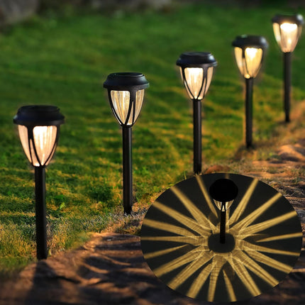 Dynaming 12 Pack Outdoor Solar Pathway Lights, Solar Powered Garden Decorative Lights, Auto On/Off Waterproof Landscape Lighting