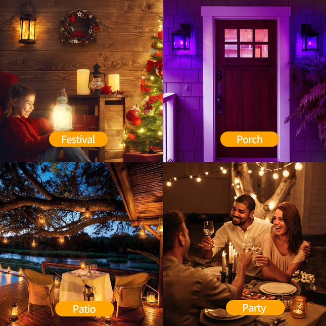 Orange Purple LED Flame Light Bulbs, Fire Light Bulb, Flickering Light Bulbs 4 Modes with Gravity Sensor, E26 Base for Halloween, Christmas,Porch, Patio, Party, Indoor Outdoor Decoration