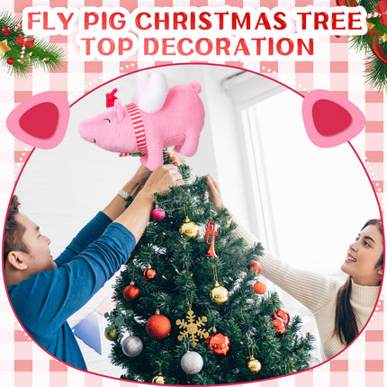 Christmas Flying Pig Tree Topper Christmas Tree Topper Pig Xmas Tree Ornament Pink Flying Pig Holidays Christmas Tree Home Decor