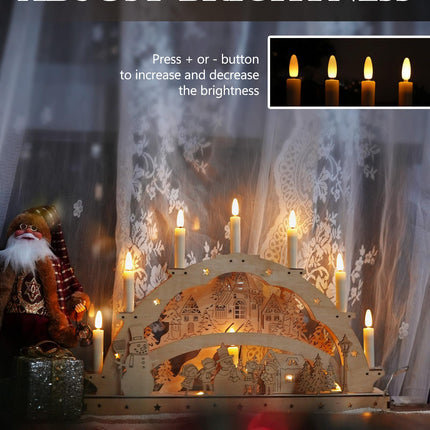 20 PCS Christmas Tree Candles Lights Flickering,Clip on Candle Battery Operated Taper Candle Stick with Timer,Mini Flameless Candles for Wreath Candelabra Waterproof Outdoor