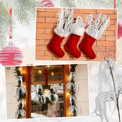 Chuangdi 12 Pcs Snowy Pine Branches 16 Inch Artificial Christmas Tree Picks Norfolk Artificial Flocked Pine Branches for Vase Christmas Wreath DIY Floral Arrangement Holiday Decor