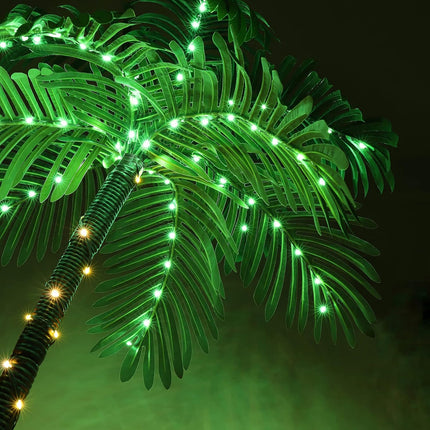 OUSHENG Lighted Palm Tree 6' 3.3' 2' Bar Outdoor Christmas Decorations Decor, Light Up LED Artificial Fake Trees Lights for Outside Patio Yard Pool Porch Deck Party Tropical