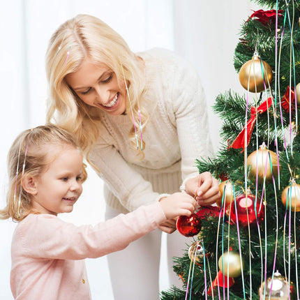 Christmas Shimmer Tinsel Icicles Decorations 18 Inch Xmas Tree Tinsel Foil Fringe Icicles Christmas Iridescent Tinsel Foil Fringes for Xmas Holiday Decor (Iridescent,4000 Strands)