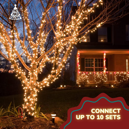 White LED Christmas Lights, 300 Bulb Strand 67FT, Indoor and Outdoor Safe Holiday Decorations, Display on Trees, Interior Decor, or Rooflines, Connectable (300)