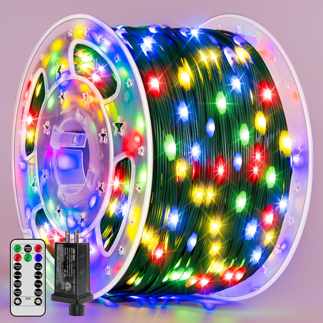 Christmas Lights 1200 LED 394 FT, Waterproof Outdoor String Lights with Remote and Timer, Christmas Tree Lights with 8 Modes Dimmable, Fairy Lights for Holiday Decor (Multicolor)