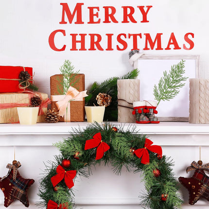 Sggvecsy 40 Pieces Artificial Pine Branches 13.7 Inches Christmas Greenery Leaves Faux Pine Needles Fake Pine Picks Cedar Stem for DIY Garland Wreath Christmas Tree Embellishing Home Garden Decoration