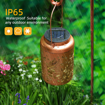 Fairy Solar Lanterns Outdoor Waterproof Hanging Butterfly Solar Lights Metal Solar Decorative LED Lanterns Outside Christmas s for Women Mom Decor for Garden,Yard,Patio,Lawn
