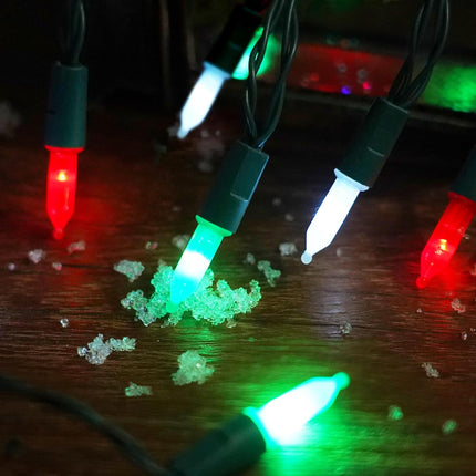100 LED Christmas String Lights with Remote - 33ft Mini Bulb Battery String Lights - Fairy Lighting Decor for Indoor Decor Greenery Wreath Lawn Bedroom Christmas Decorations - Red White Green