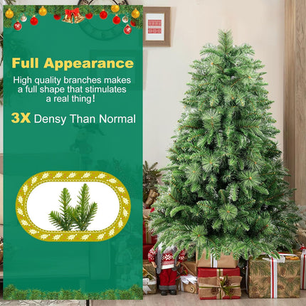 4FT Premium Artificial Christmas Tree, Green Holiday Christmas Pine Tree with Pinecone, Xmas Tree,Party Decoration, Easy to Assemble with Christmas Tree Stand
