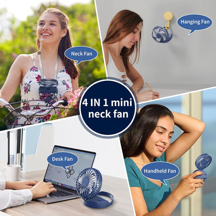 Handfan Portable Necklace Fan, Rechargeable Mini Personal Neck Fan, Hands Free Battery Operated Wearable Fan For Travel Outdoor