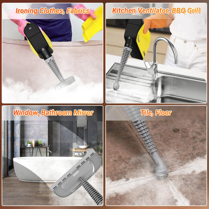 Handheld Steam Cleaner, Kiato Steamer With Lock Button For Hands, 120℃ Continuous Steam, Unlimited Use Time, For Cleaning Home Furniture Upholstery Sofa Grout Tile