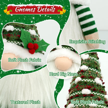 Gnome Christmas Decorations, Handmade Gnome Christmas Ornaments Swedish Tomte Elf Stuffed Dwarf for Home Holiday Decor, Thanksgiving Valentines Birthday Christmas Plush Gnome s for Women