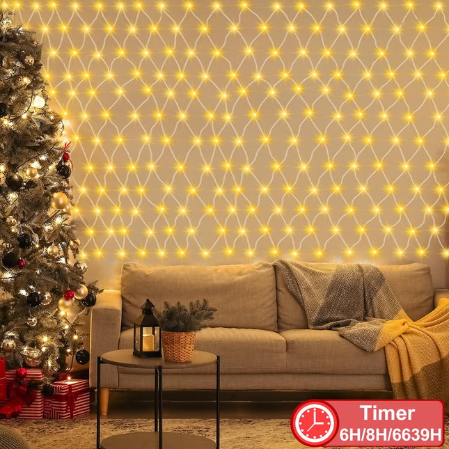 ZAIYW 20x6.6Ft 600 LED Net Lights Dual Color Changing Large Mesh Lights Outdoor with Remote Timer Plug in Christmas Net Lights for Bushes Garden Tree Xmas Decor (Warm White & Multicolor)